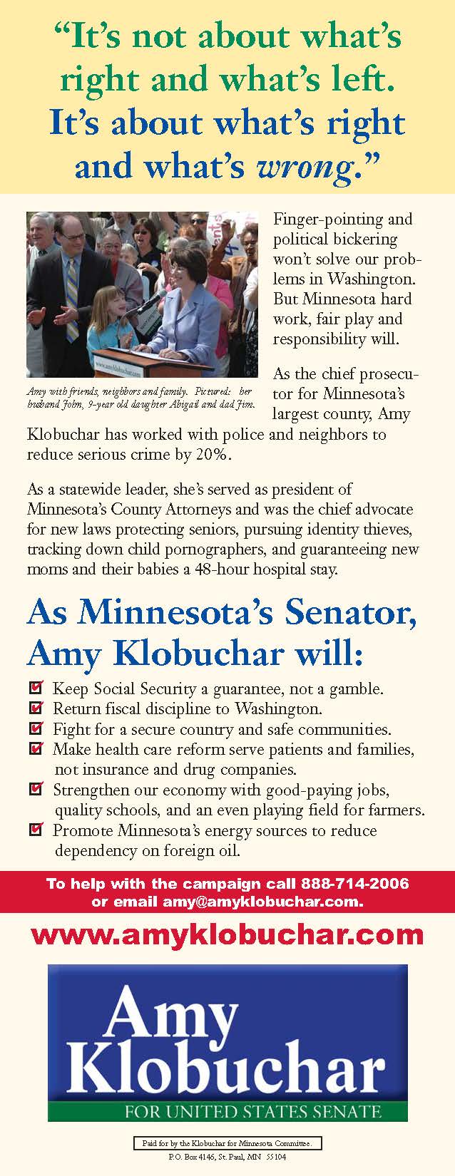 Wampold Strategies Amy Klobuchar for U.S. Senate (large 2)