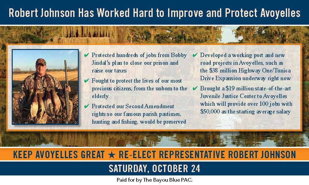 Wampold Strategies IE on Behalf of Bayou Blue PAC to Re-Elect Rep. Robert Johnson (featured)
